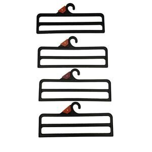 Bundle of 4 Plastic Pants Hangers Clothing Storage Organization